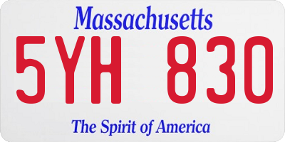 MA license plate 5YH830