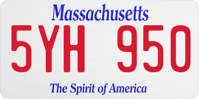 MA license plate 5YH950