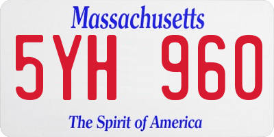 MA license plate 5YH960