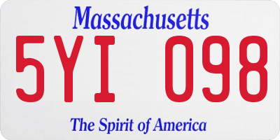 MA license plate 5YI098