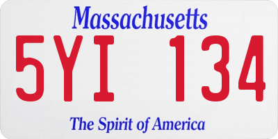 MA license plate 5YI134