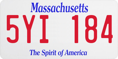 MA license plate 5YI184