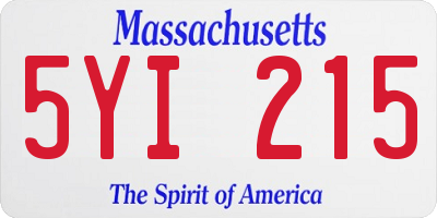 MA license plate 5YI215