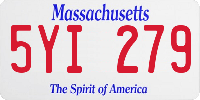 MA license plate 5YI279