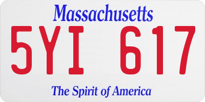 MA license plate 5YI617