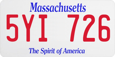 MA license plate 5YI726