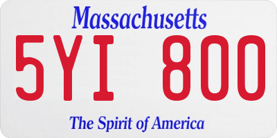 MA license plate 5YI800