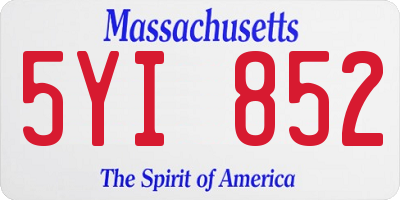 MA license plate 5YI852