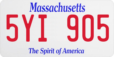 MA license plate 5YI905
