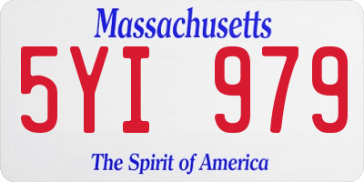 MA license plate 5YI979
