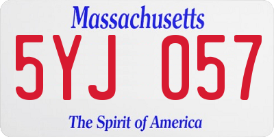 MA license plate 5YJ057
