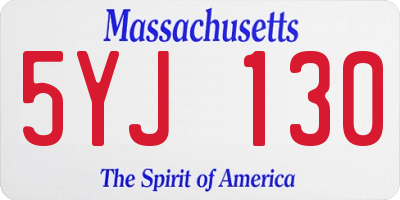 MA license plate 5YJ130