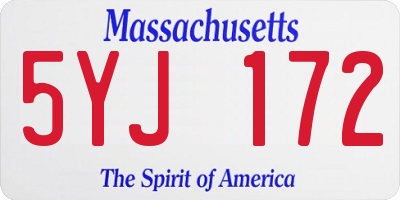 MA license plate 5YJ172