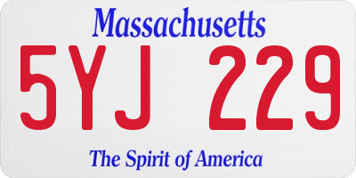 MA license plate 5YJ229