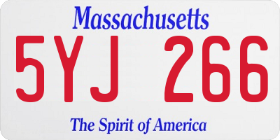 MA license plate 5YJ266