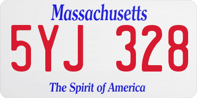 MA license plate 5YJ328