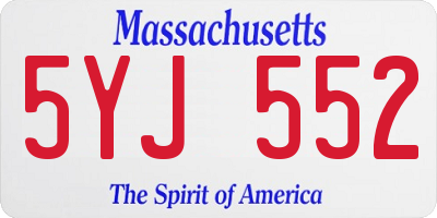 MA license plate 5YJ552