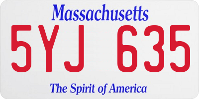 MA license plate 5YJ635