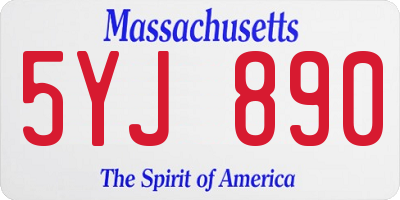 MA license plate 5YJ890