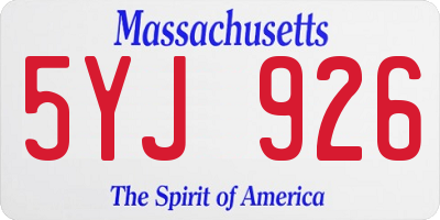 MA license plate 5YJ926