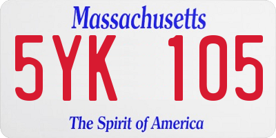 MA license plate 5YK105