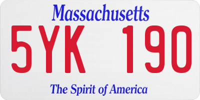 MA license plate 5YK190