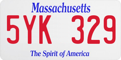 MA license plate 5YK329