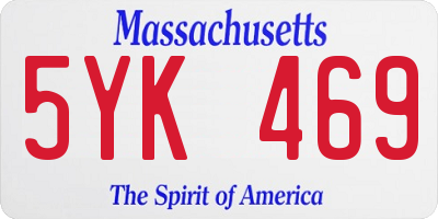 MA license plate 5YK469