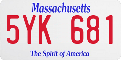 MA license plate 5YK681