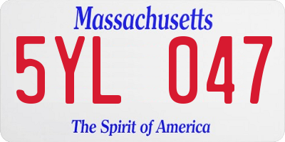 MA license plate 5YL047