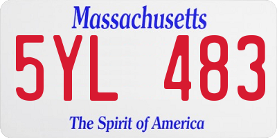 MA license plate 5YL483