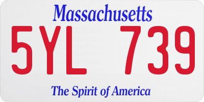 MA license plate 5YL739