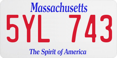 MA license plate 5YL743