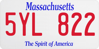 MA license plate 5YL822
