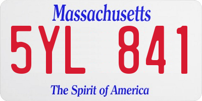 MA license plate 5YL841