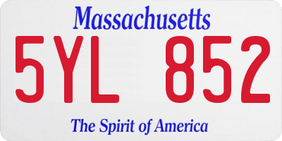 MA license plate 5YL852
