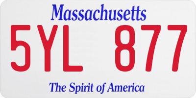 MA license plate 5YL877