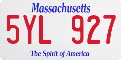 MA license plate 5YL927