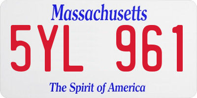 MA license plate 5YL961