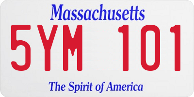 MA license plate 5YM101