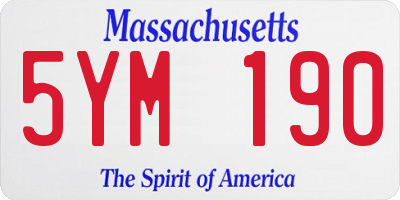 MA license plate 5YM190