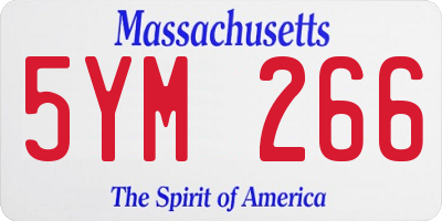 MA license plate 5YM266