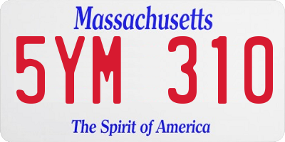 MA license plate 5YM310