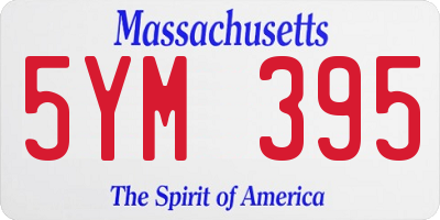 MA license plate 5YM395