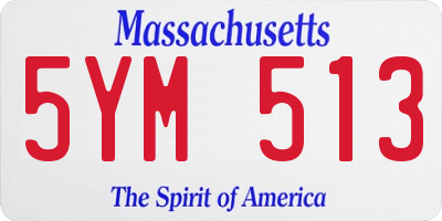 MA license plate 5YM513