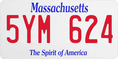 MA license plate 5YM624