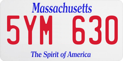 MA license plate 5YM630
