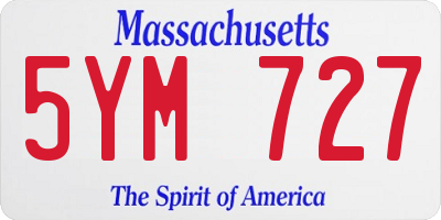 MA license plate 5YM727