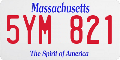MA license plate 5YM821