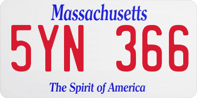 MA license plate 5YN366